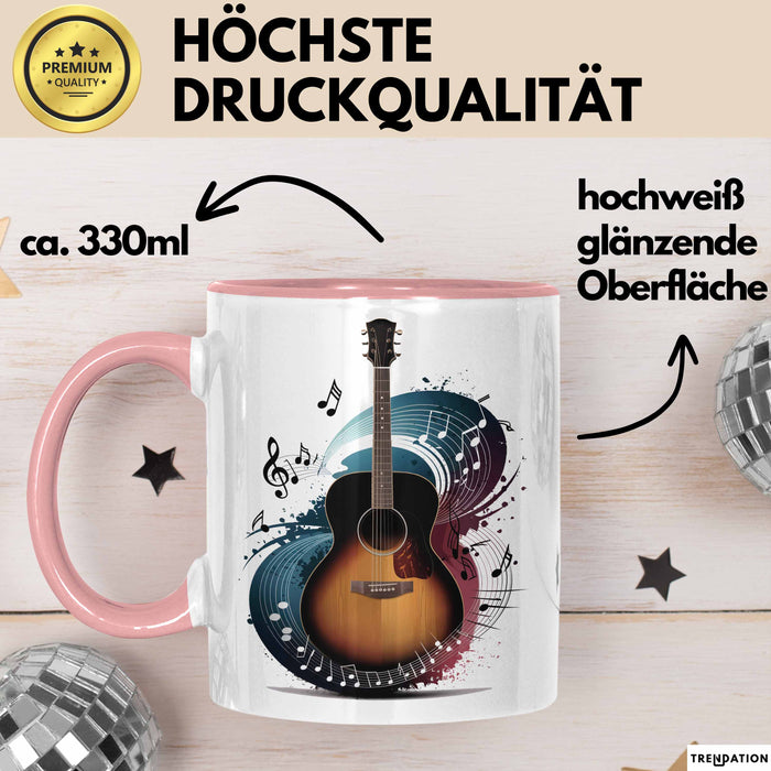 Gitarrist Tasse Geschenkidee für Gitarrenmusiker Rosa Trendation
