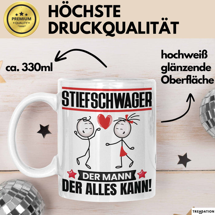 Stiefschwager Tasse Geschenk für Stiefschwager Der Mann Der Alles Kann Geschenkidee zum Geburtstag Weiß Trendation