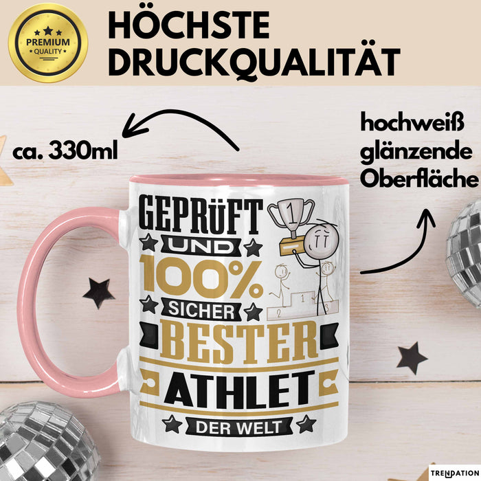 Athlet Geschenk Lustiger Spruch für Athlet Geschenkidee Bester Athlet Der Welt Rosa Trendation