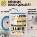 Läufer Geschenk Tasse Lustiger Spruch Erheben Sie Sich Der Läufer Betritt den Raum Blau Trendation