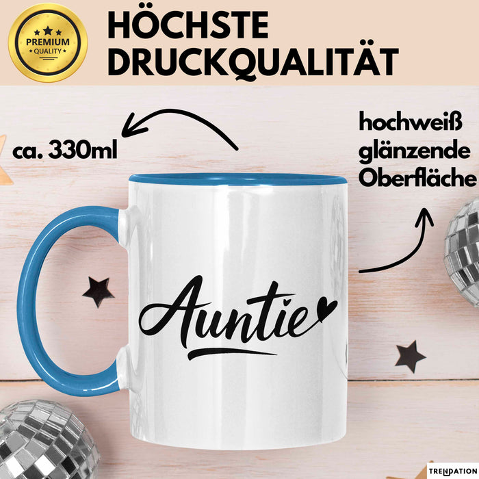 Tante Patentante Tasse Geschenk Lustige Geschenkidee Spruch Tante Blau Trendation