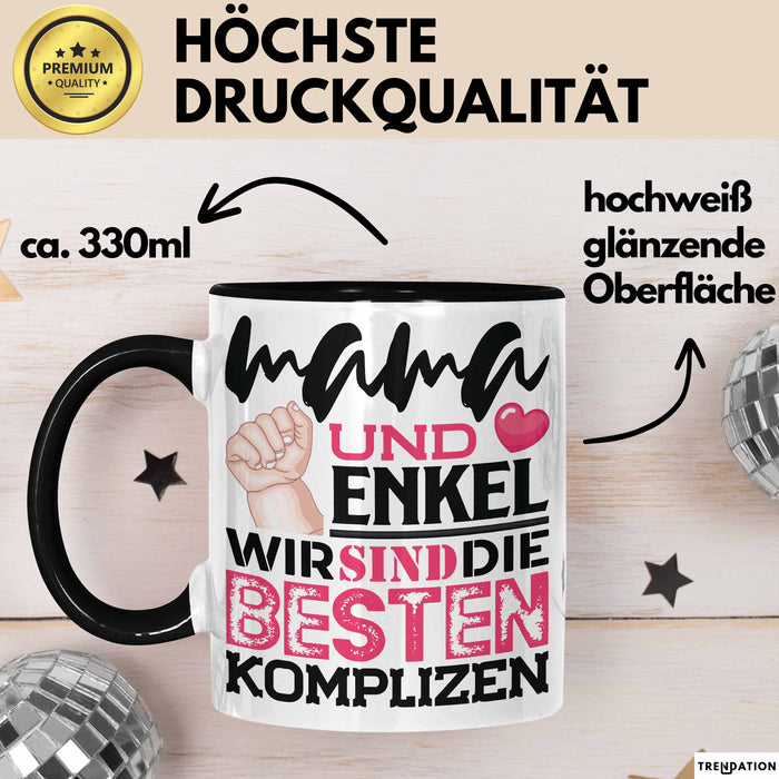 Mama Und Enkel Tasse Geschenk Beste Komplizen Lustiger Spruch Schwarz Trendation