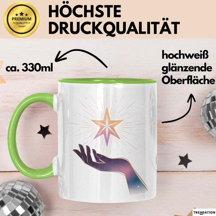 Manifestations Fan Tasse Geschenkidee für Traum Anzieher Grün Trendation
