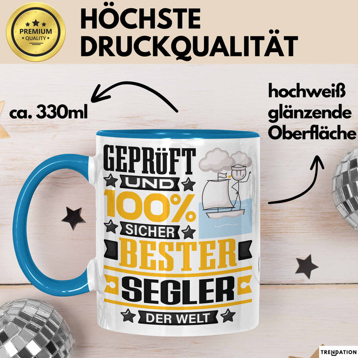Segler Geschenk Lustiger Spruch für Segler Geschenkidee Bester Segler Der Welt Blau Trendation