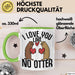 Valentinstag Tasse Geschenk I Love You Like No Otter Geschenkidee Freundin Freund Liebe zum Valentinstag Kaffee-Becher Grün Trendation
