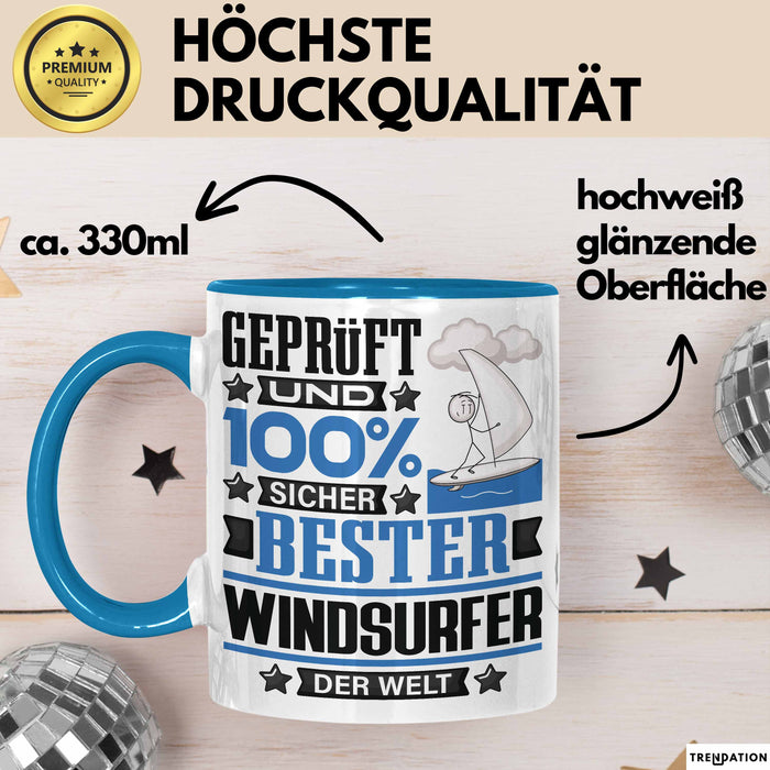 Windsurfer Geschenk Lustiger Spruch für Windsurfer Geschenkidee Bester Windsurfer Der Welt Blau Trendation