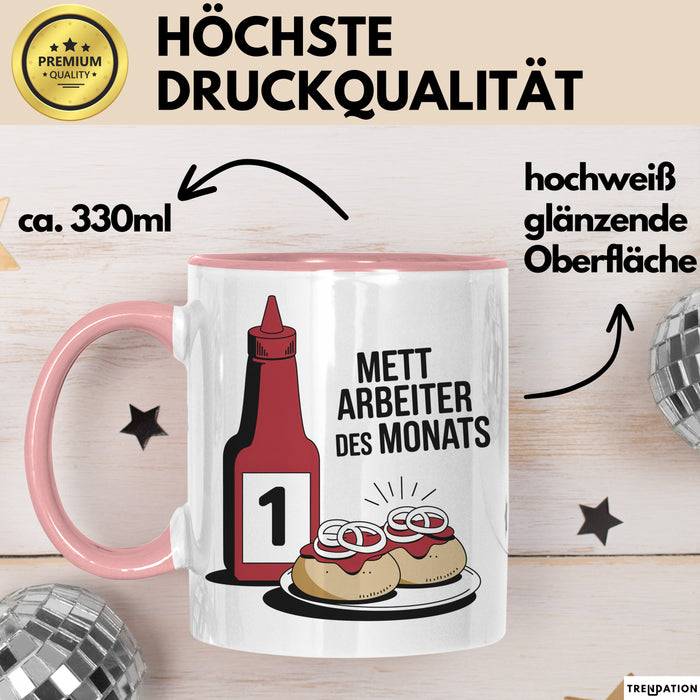 Metzger Tasse Geschenk Mett Arbeiter Des Monats Geschenkidee Lustig Beruf Rosa Trendation