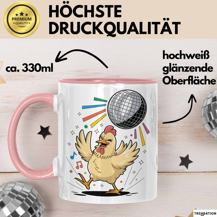 Hühnerliebhaber Tasse Geschenkidee für Geflügel Fans Rosa Trendation