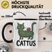 Katzen Tasse Geschenk Cattus Kaktus Geschenkidee Lustig Katze Wortspiel Schwarz Trendation