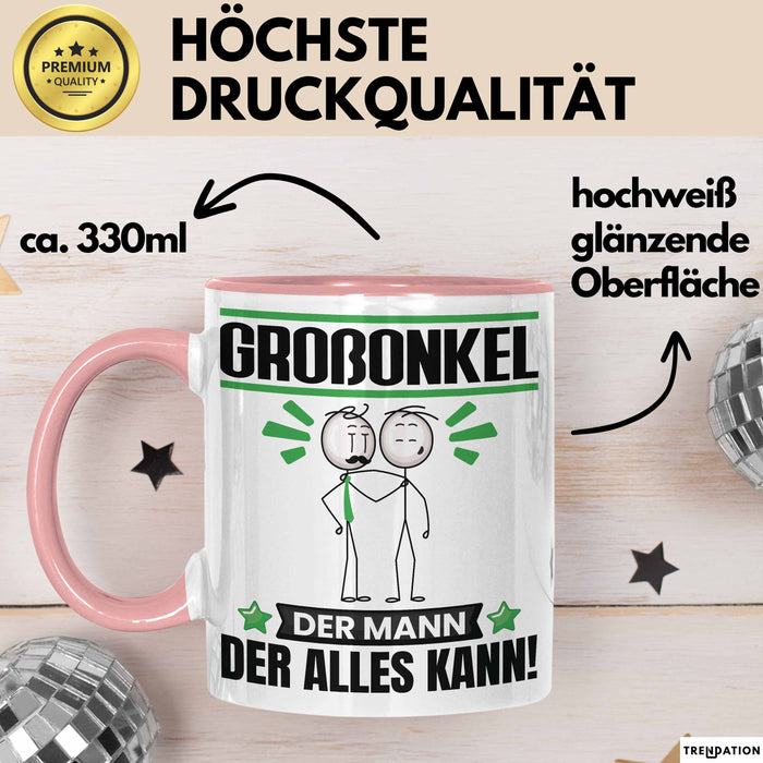 Großonkel Tasse Geschenk für Großonkel Der Mann Der Alles Kann Geschenkidee zum Geburtstag Rosa Trendation