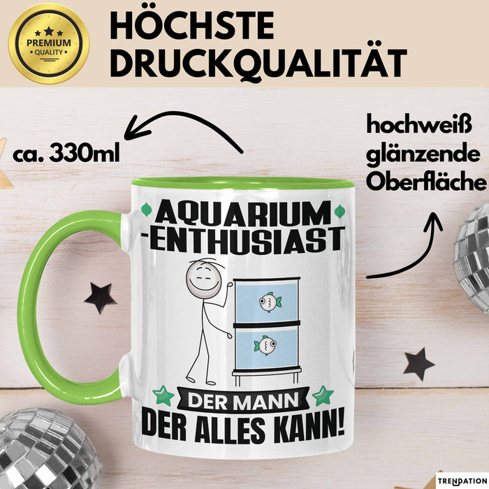 Aquarium-Enthusiast Tasse Geschenk für Aquarium-Enthusiast Der Mann Der Alles Kann Geschenkidee zum Geburtstag Grün Trendation