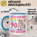 90. Geburtstag Tasse Frauen Geschenk Bitte Nur Kein Neid Nur Weil Ich mit 90 Noch So Gut Aussehe Mama Oma Blau Trendation