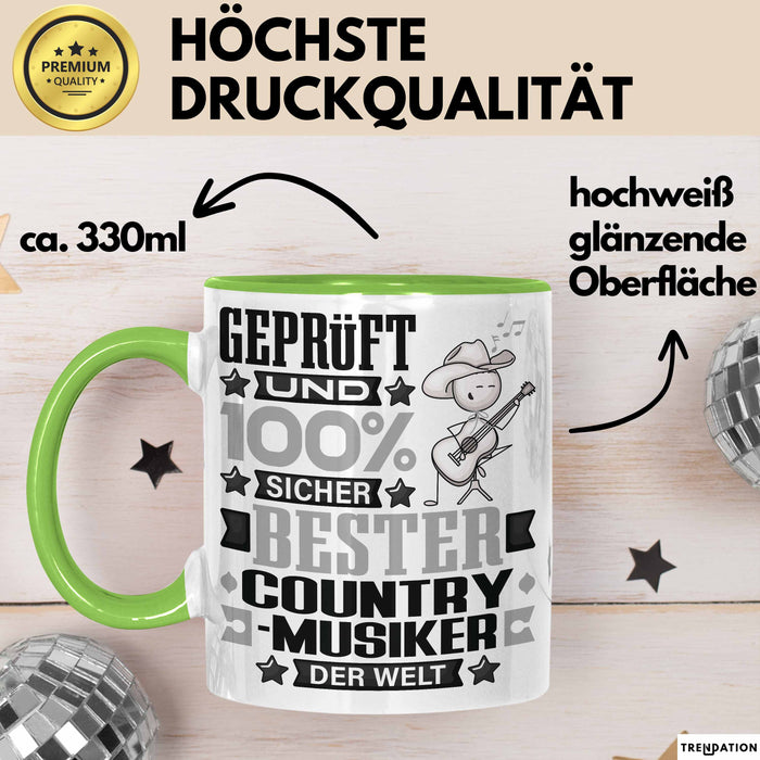Country-Musiker Geschenk Lustiger Spruch für Country-Musiker Geschenkidee Bester Country-Musiker Der Welt Grün Trendation
