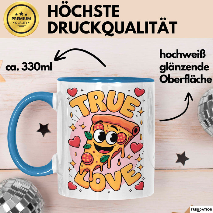 Pizza Liebhaber Tasse Geschenk Lustige Geschenkidee Spruch Für Käse Liebhaber Blau Trendation