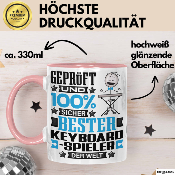 Keyboard-Spieler Geschenk Lustiger Spruch für Keyboard-Spieler Geschenkidee Bester Keyboard-Spieler Der Welt Rosa Trendation