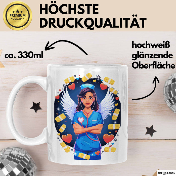 Krankenschwester Tasse Geschenk Lustige Geschenkidee Spruch Für Gesundheits Helden Weiß Trendation