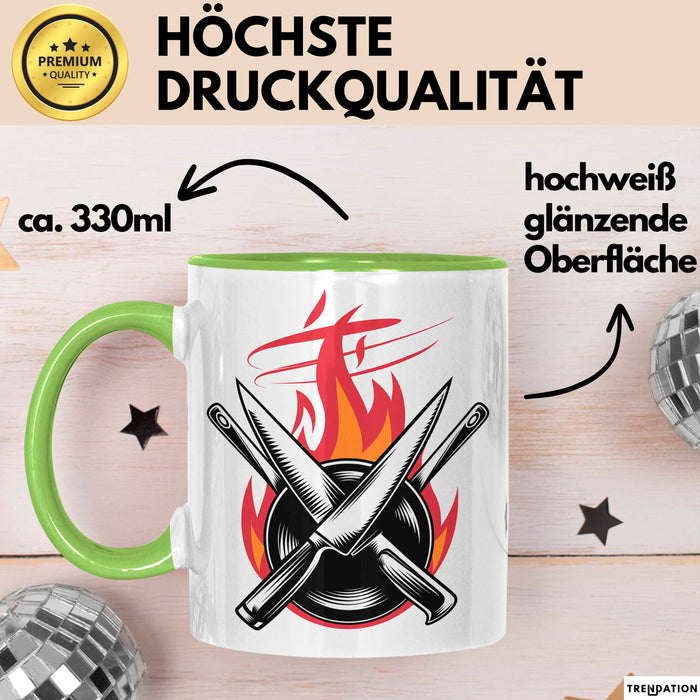 Koch Tasse Geschenkidee Hobbykoch Lustiger Spruch Geschenkidee Lustig Grün Trendation