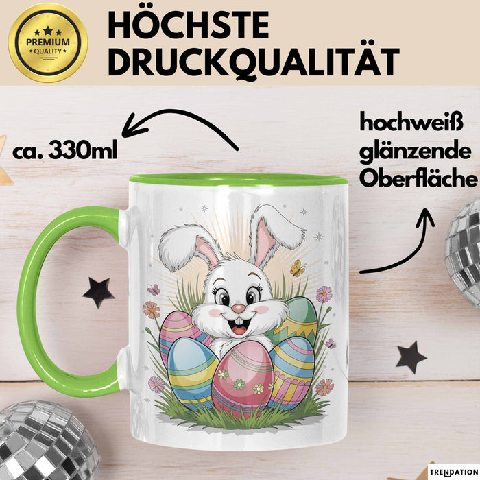 Ostern Tasse Geschenkidee für Feiertagsliebhaber Spruch Grün Trendation
