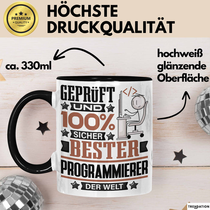 Programmierer Geschenk Lustiger Spruch für Programmierer Geschenkidee Bester Programmierer Der Welt Schwarz Trendation