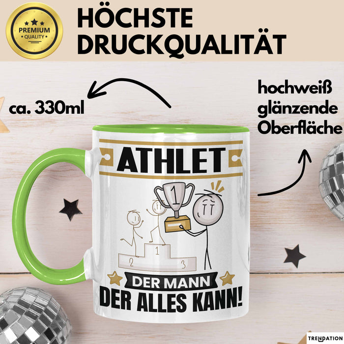 Athlet Tasse Geschenk für Athlet Der Mann Der Alles Kann Geschenkidee zum Geburtstag Grün Trendation