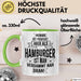 Hamburg Tasse Fan Hamburger Geschenkidee Spruch Niemand Ist Perfekt Aber Als Hamburger Ist Man Verdammt Nah Dran Kaffee-Becher Grün Trendation