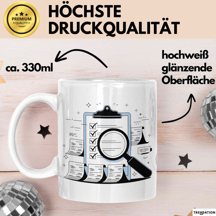 Wirtschaftsprüfer Tasse Geschenk Lustige Geschenkidee Spruch Für Detail Prüfer Weiß Trendation