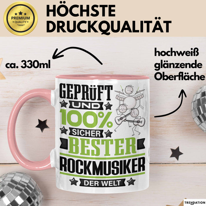 Rockmusiker Geschenk Lustiger Spruch für Rockmusiker Geschenkidee Bester Rockmusiker Der Welt Rosa Trendation