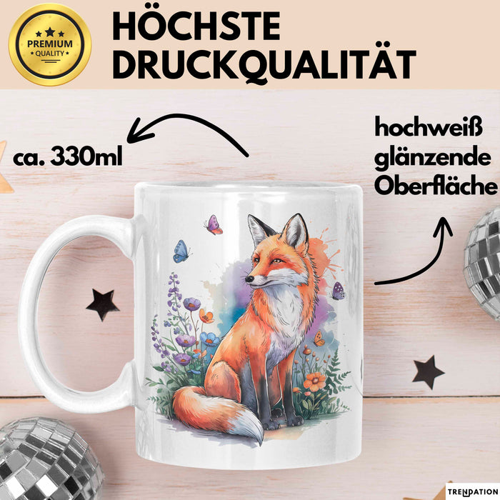 Fuchs Tierliebhaber Tasse Geschenk Lustige Geschenkidee Spruch Weiß Trendation