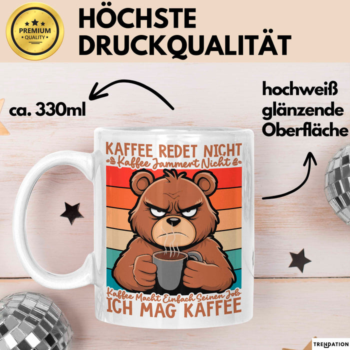 Kaffeeliebhaber Tasse Geschenk Lustige Geschenkidee Spruch Kaffee Macht Einfach Seinen Job Ich Mag Kaffee Weiß Trendation