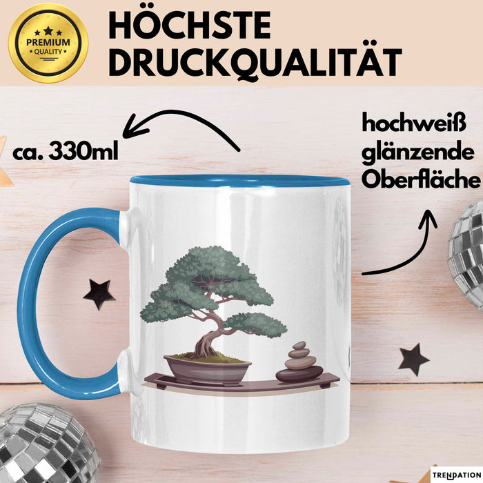 Bonsai Liebhaber Tasse Geschenkidee Miniaturbaum Künstler Blau Trendation