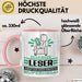 Leser Geschenk Tasse Ich Bin Leser Aber Sag Doch Einfach Superheld Lustige Geschenkdiee für Leser Kaffee-Becher Rosa Trendation