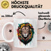 Löwe Tier Kopfhörer Sonnenbrille Tasse Geschenk Lustige Geschenkidee Spruch Weiß Trendation