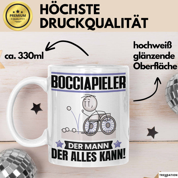 Bocciapieler Tasse Geschenk für Bocciapieler Der Mann Der Alles Kann Geschenkidee zum Geburtstag Weiß Trendation