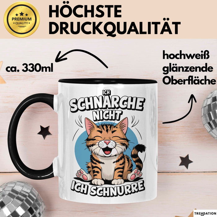 Schlafende Katze Tasse Geschenk Lustige Geschenkidee Spruch Ich Schnarche Nicht Ich Schnurre Trendation