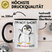 Tasse Geschenk Penguin Schwarzer Pinguin Lustiger Becher I'm Not Short I'm Pinguin Size Schwarz Trendation