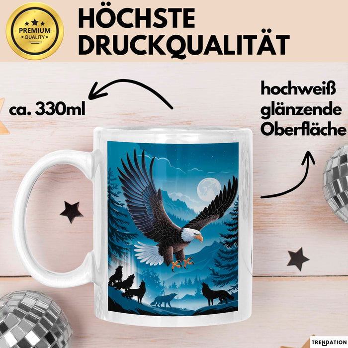 Adler Vogel Tasse Geschenk Lustige Geschenkidee Spruch Weiß Trendation