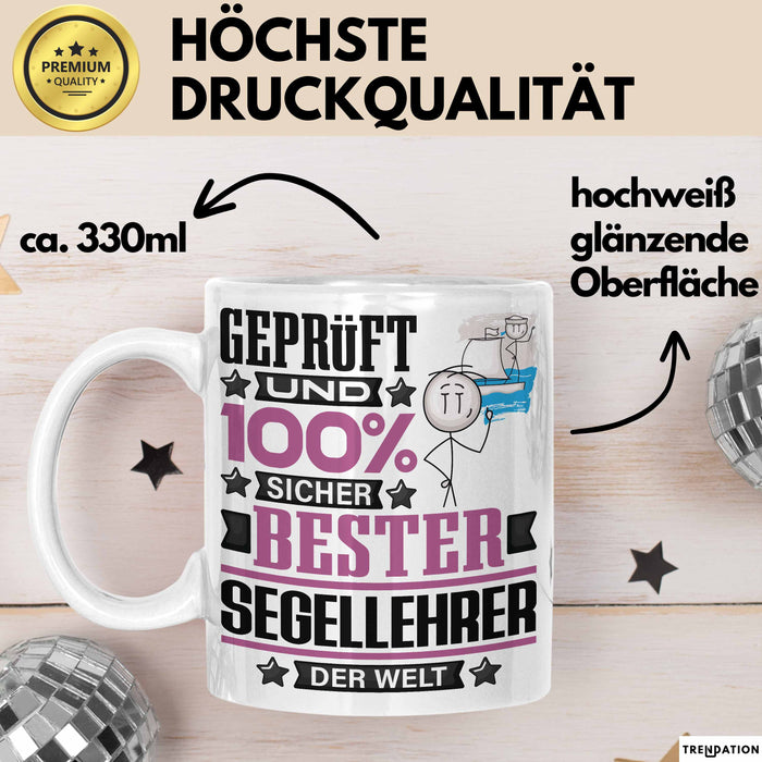 Segellehrer Geschenk Lustiger Spruch für Segellehrer Geschenkidee Bester Segellehrer Der Welt Weiß Trendation