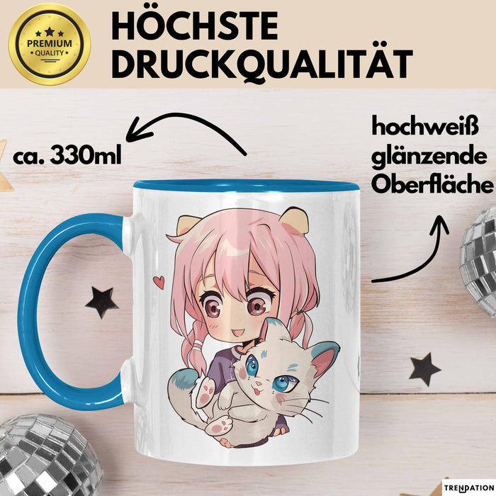 Anime Tasse Geschenk Grafik Blau Trendation