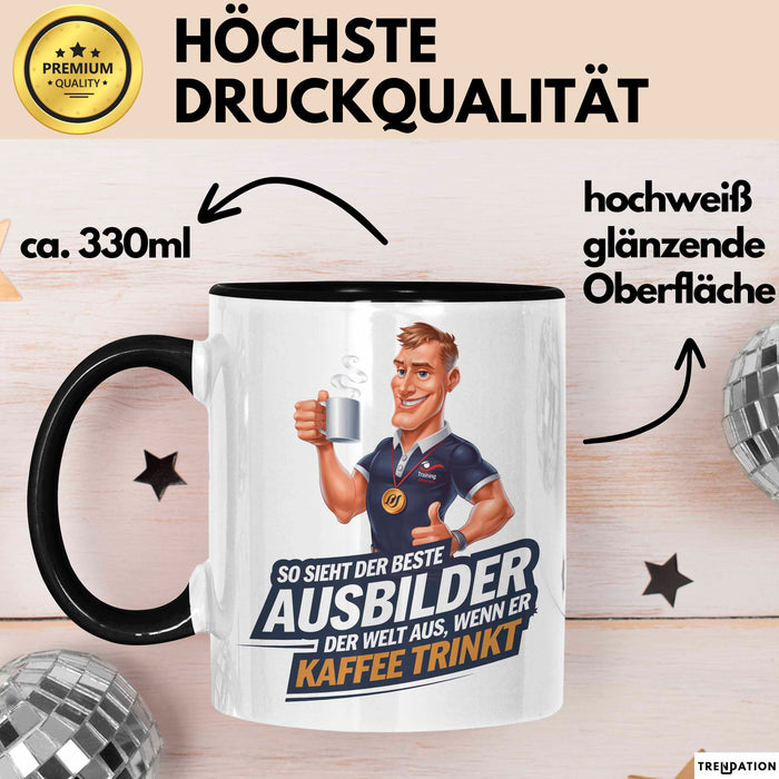 Trainer Tasse Geschenkidee Bester Trainer Trinkt Kaffee Trendation