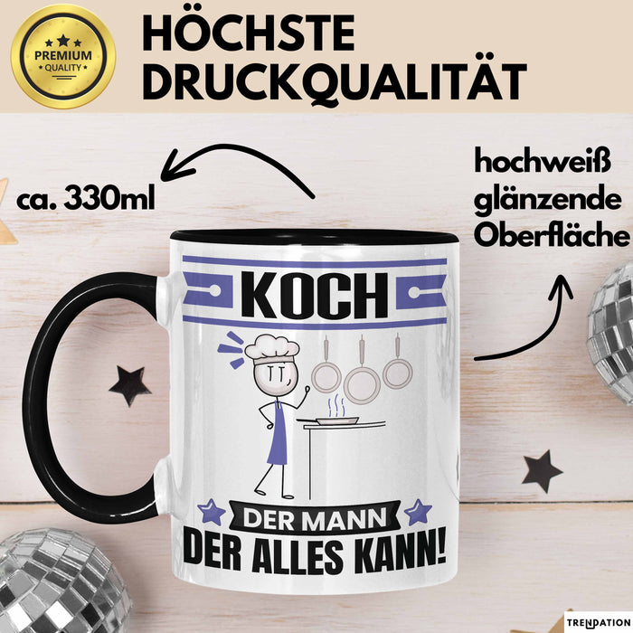 Koch Tasse Geschenk für Koch Der Mann Der Alles Kann Geschenkidee zum Geburtstag Schwarz Trendation