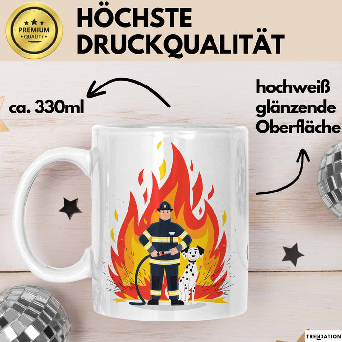 Feuerwehrmann Tasse Geschenk Lustige Geschenkidee Spruch Für Feuer Helden Weiß Trendation