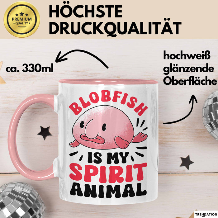 Blobfisch Tasse Geschenk Blobfish Geschenkidee Fan Lustig Humor Becher Rosa Trendation