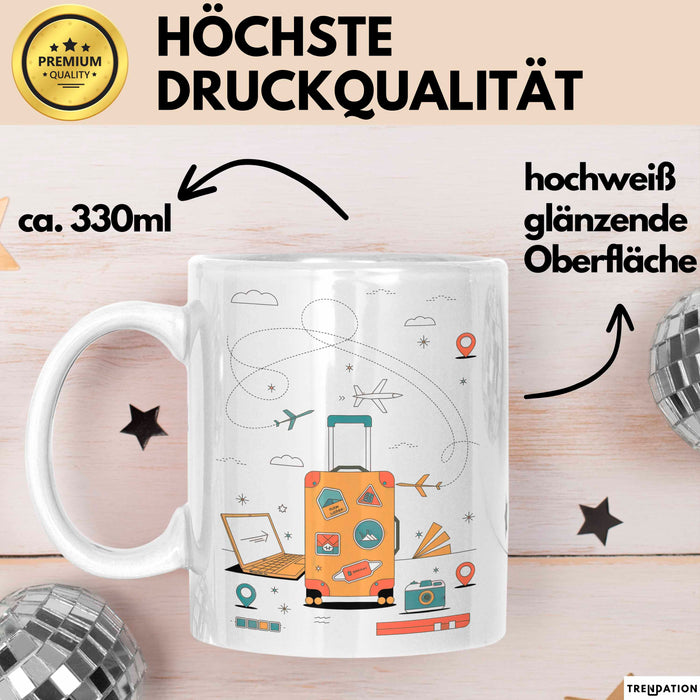 Reiseblogger Tasse Geschenk Lustige Geschenkidee Spruch Für Abenteuer Sucher Weiß Trendation
