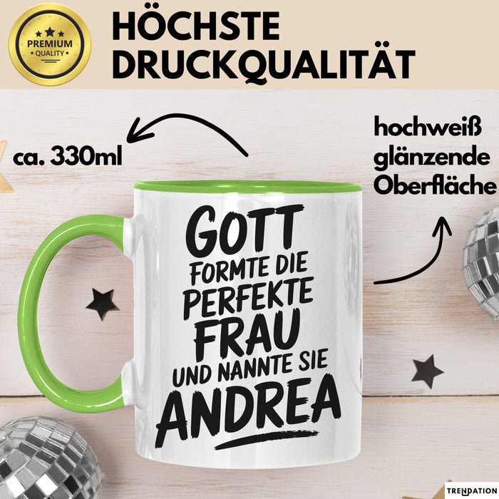 Andrea Tasse Geschenk Gott Formte Die Perfekte Frau Andrea Geschenkidee Grün Trendation