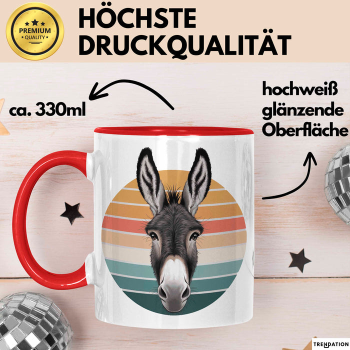 Eselbauer Esel Tier Tasse Geschenk Lustige Geschenkidee Spruch Rot Trendation