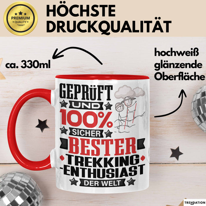 Trekking-Enthusiast Geschenk Lustiger Spruch für Trekking-Enthusiast Geschenkidee Bester Trekking-Enthusiast Der Welt Rot Trendation