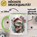 Weihnachten Tasse Dinosaurier Geschenkidee Ho Ho Rawr Jungs Jungen Geschenkidee Kaffeebecher Grün Trendation