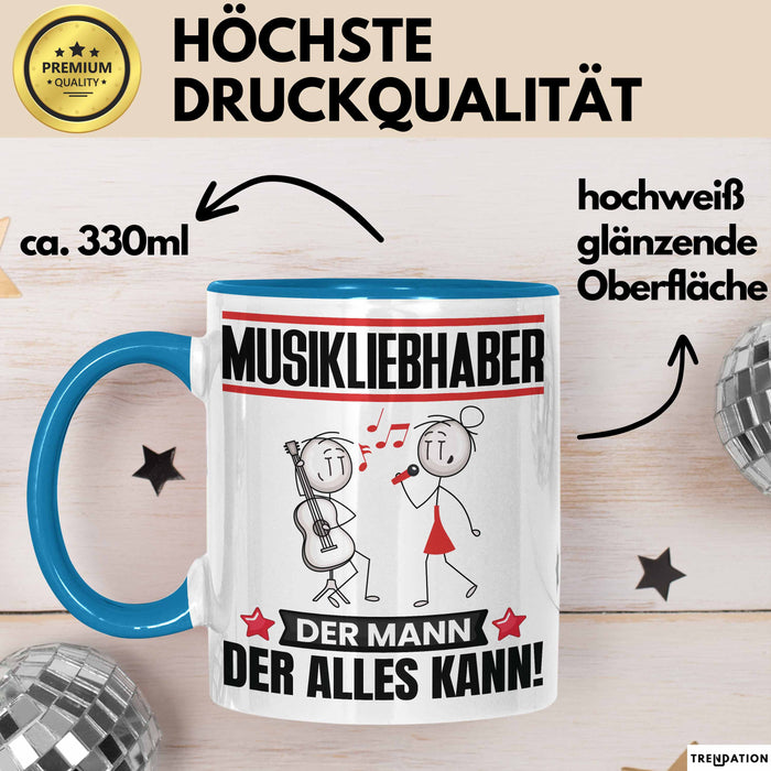 Musikliebhaber Tasse Geschenk für Musikliebhaber Der Mann Der Alles Kann Geschenkidee zum Geburtstag Blau Trendation