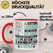 Plattenladenbesitzer Geschenk Tasse Lustiger Spruch Erheben Sie Sich Der Plattenladenbesitzer Betritt den Raum Rot Trendation
