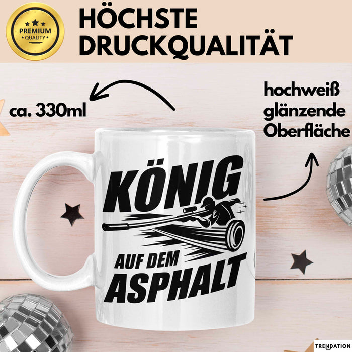Stockschießen Tasse Geschenkidee König Auf Der Strasse Weiß Trendation